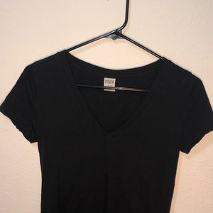 Black V-neck top